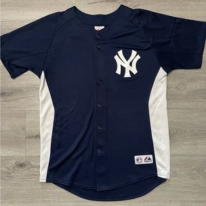 DEREK JETER #2 Vintage Genuine Majestic NY YANKEES MLB Baseball Jersey Size Med